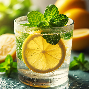 The Ultimate Guide to Hydration: Why Water is the Foundation of Total Wellness A refreshing glass of sparkling water with fresh lemon slices and mint leaves, perfectly hydrated for a healthy lifestyle